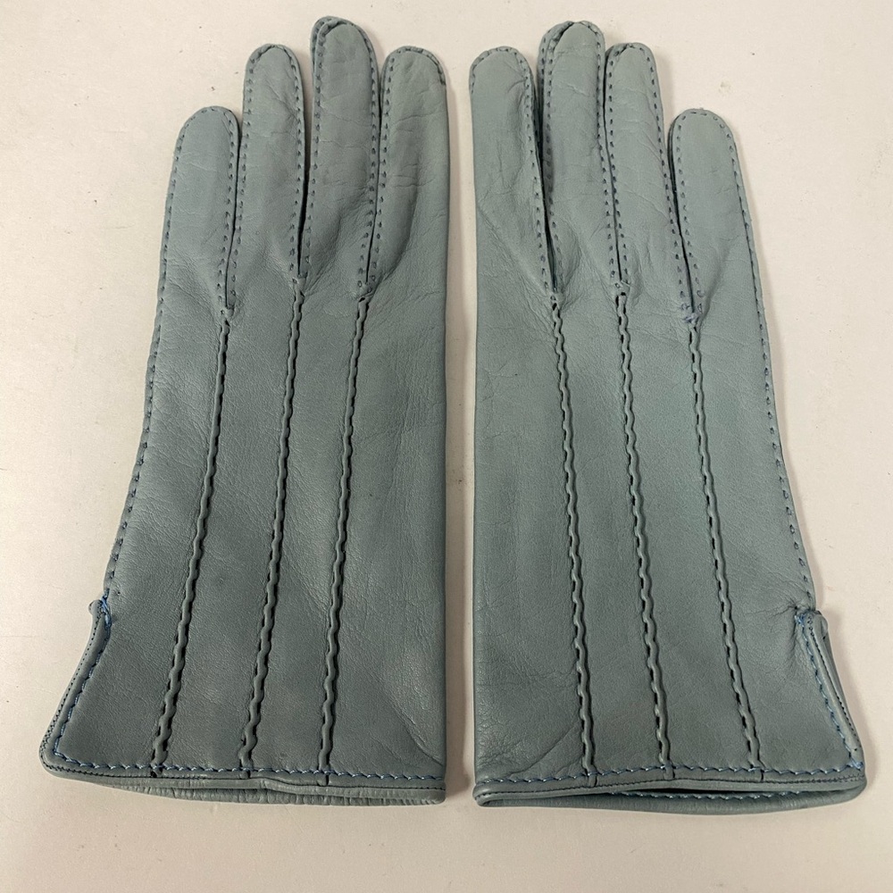 Lambertson Truex Elegant Blue Leather Dress Gloves